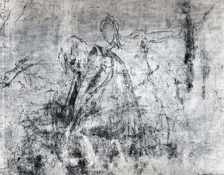 Disegno murale di due figure, c.1530